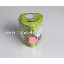 heart tin bank