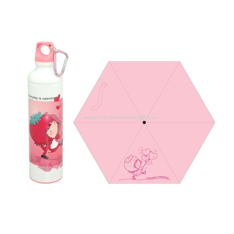 Little girl sports bottle umbrella