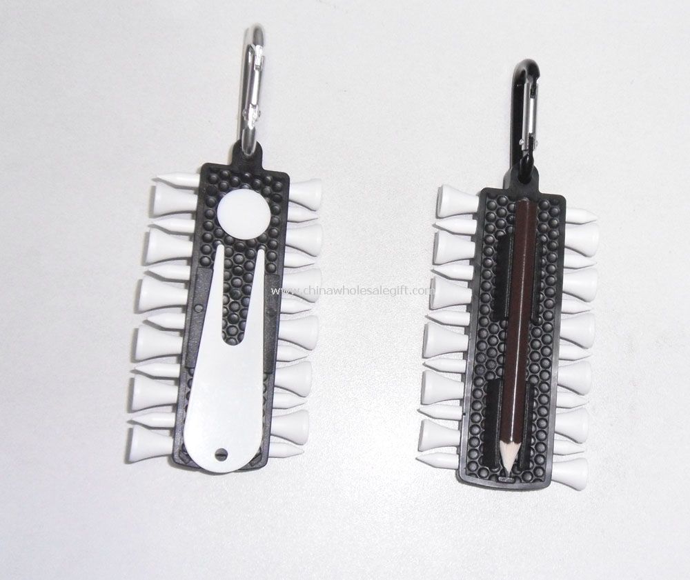 Golf tee marker holder with carabiner