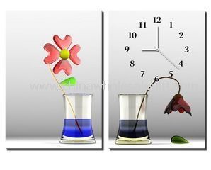 2 rectangles painting wall clock