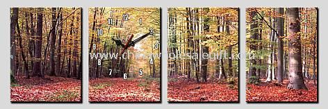 forest painting clock