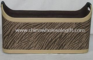 leather storage basket