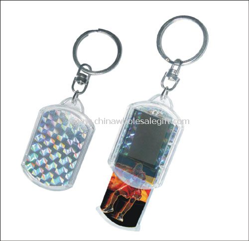 Change picture Solar bliking keychain