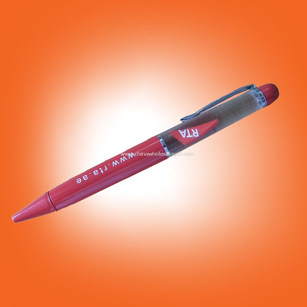 Logo Printed ABS plastic liquid floater ballpoint pen