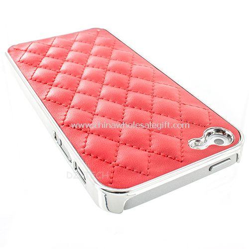 PU Leather Chrome Back Hard Case For iPhone5
