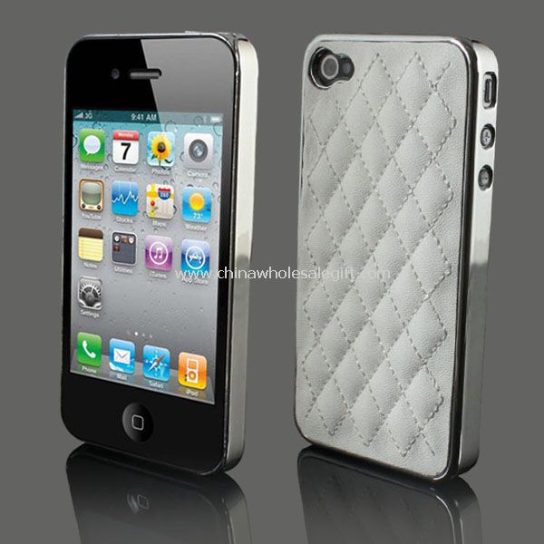Deluxe Leather Chrome Case For iphone4 4S
