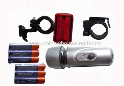 5 white LED bike light set