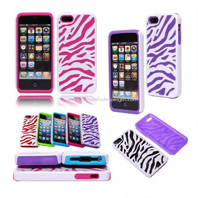 iPhone5 Zebra Combo Hard Silicone Case