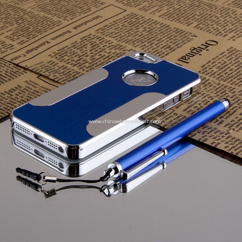 Luxury Aluminum Chrome Hard Case For iPhone 5 stylus film