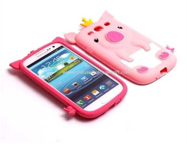 cute pig silicone rubber case for samsung galaxy s3 i9300