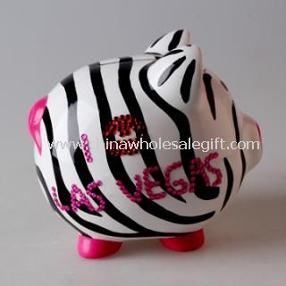 Ceramic Zebra Piggy Bank