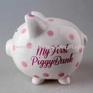 Polka Dot Ceramic Piggy Bank
