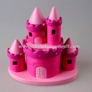 Ceramic Hot Pink Castle Money Bank