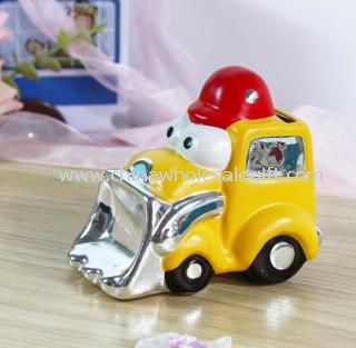 Electroplate Coin Bank Police Car