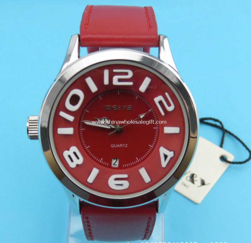 Leather band watch