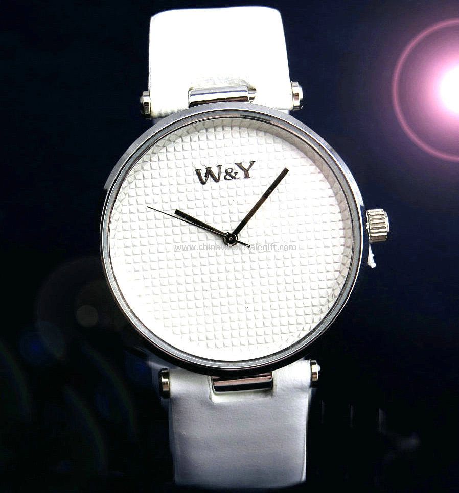 Real leather band watch