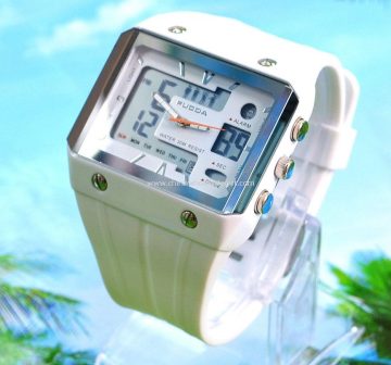Waterproof double movement sports watch