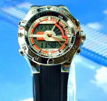 Waterproof double movement watch