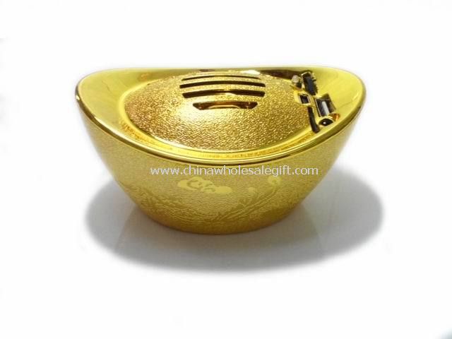 Portable mini gold ingot speakers with usb sd card