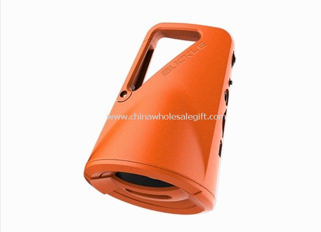 Sports outdoor speaker with climbing button carabiner
