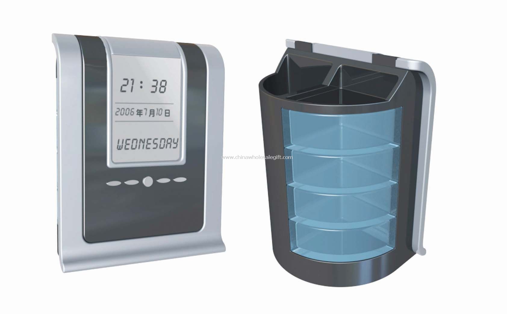 Calendar with pen holder