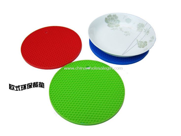 Round shaped siilcone hot pot mat