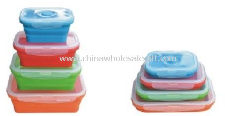 SILICONE collapsible lunch box with pp lid