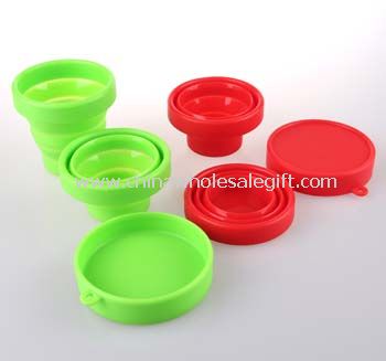 Silicone foldable cup with lid