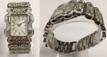Silver diamonds watch
