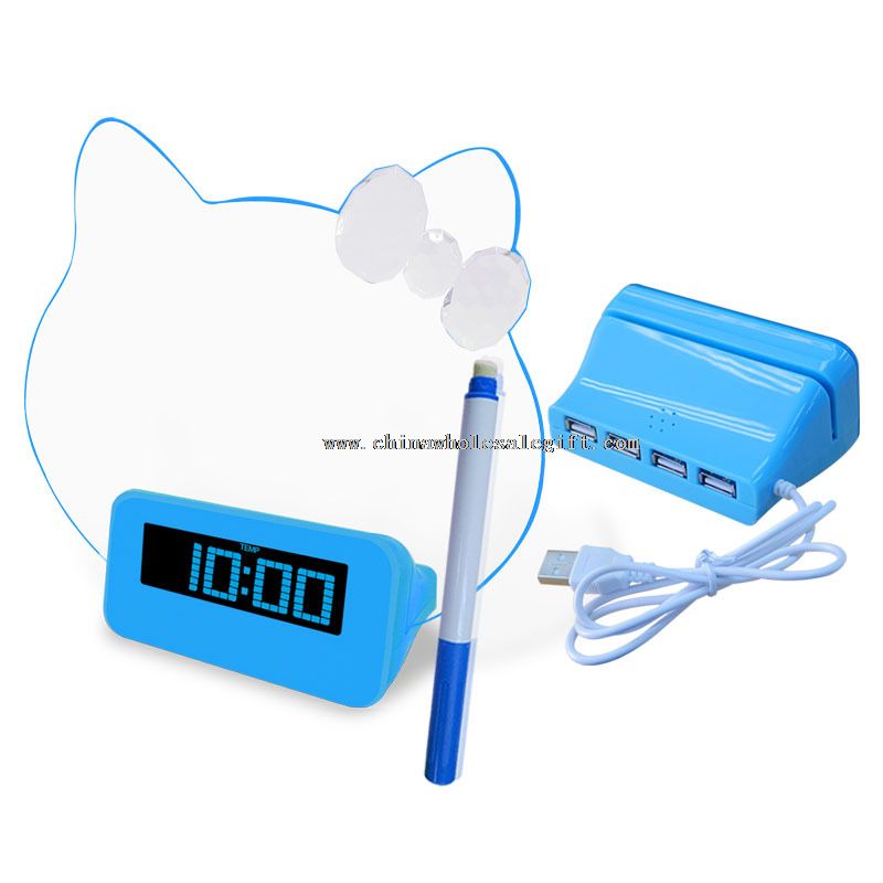 4 USB HUB message board clock