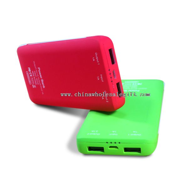 5000mah slim power bank charger dual usb power stick