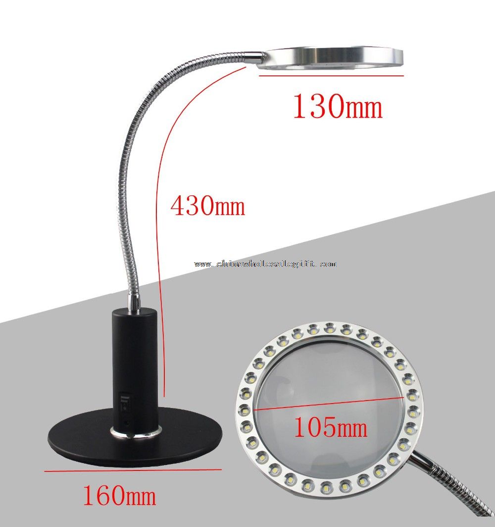 5x magnifying led USB table light