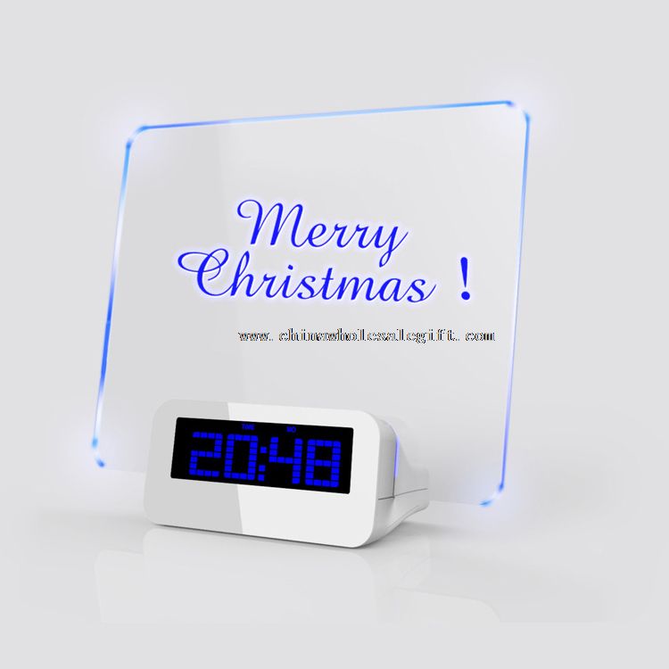 Electronic desktop message board clock