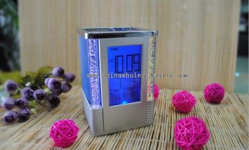 Electronic flash LED penholder calender clock