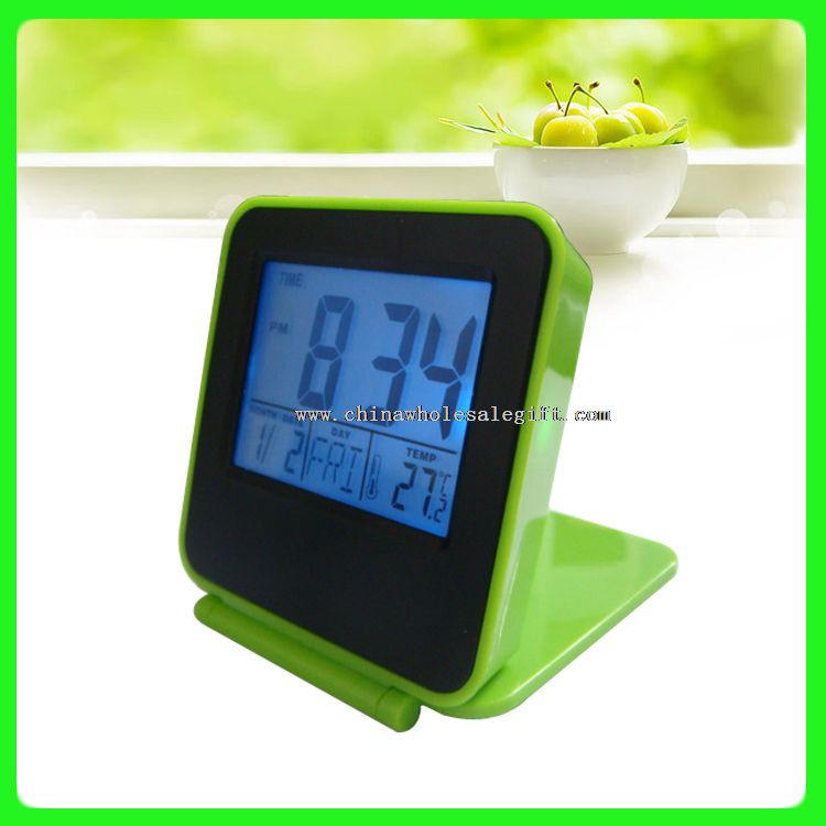 LED backlight desktop foldable cover calender clock