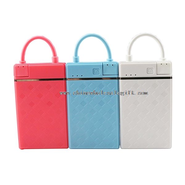 Plastic coloful design thin portable power bank 1200mah