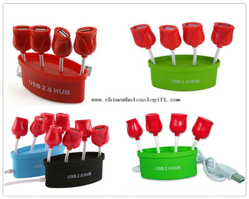 Rose Flower USB HUB with 4 Ports