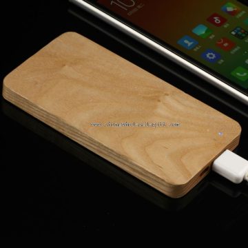 Slim wood case japan battery cells power bank