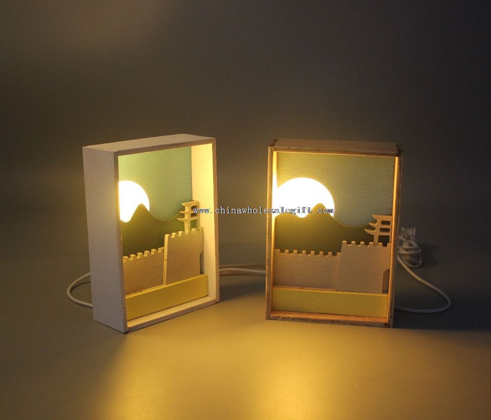 USB wooden night light with USB charger