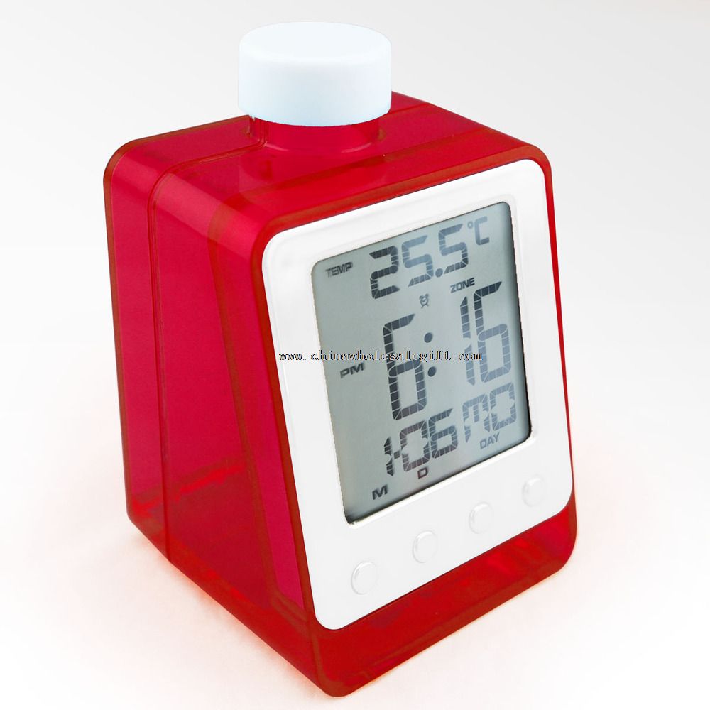 Water power digital table calendar clock