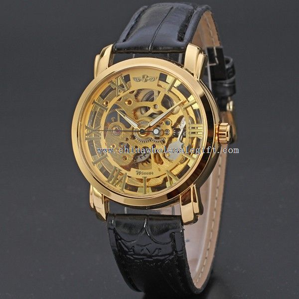 womens geneva leather hollow watch