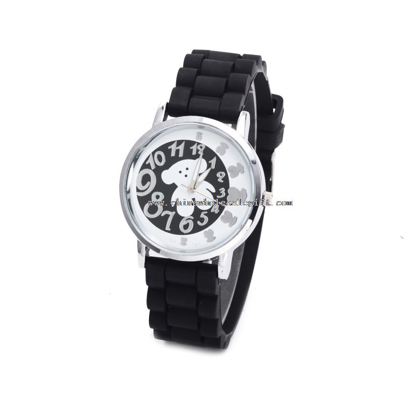 bear silicone band jelly girls watch