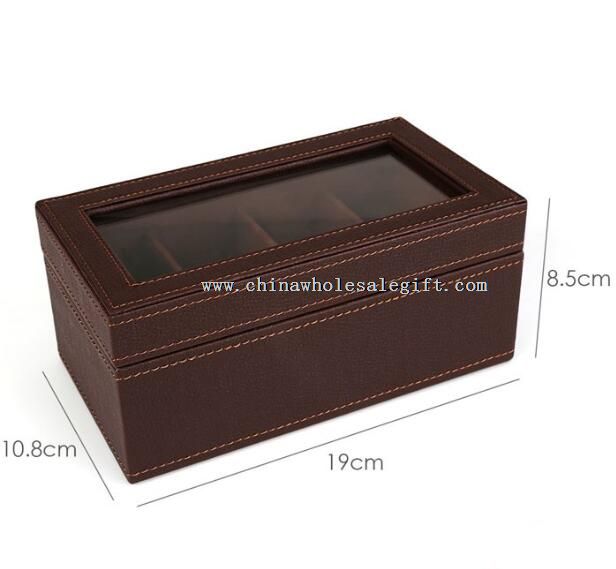 4 Mens Brown Watch Box