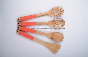 bamboo spoon and spatulas flatware set