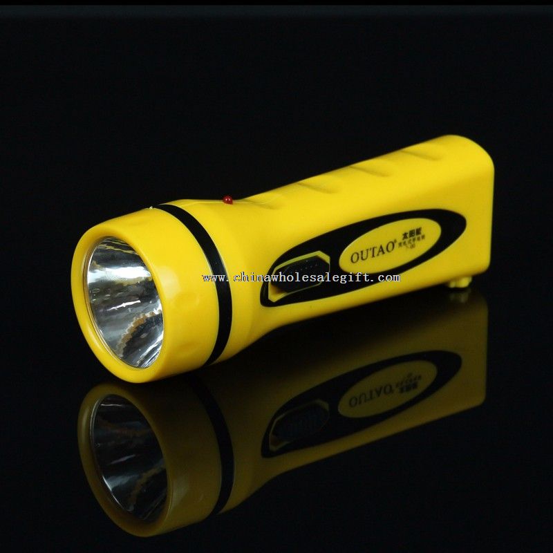 Solar Led Torch Flashlight Electronic Plastic Flashlight