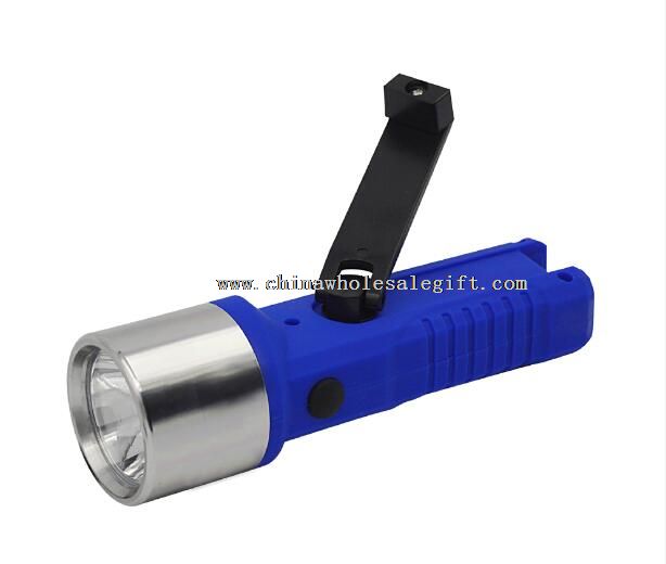 dynamo hand crank LED flashlight