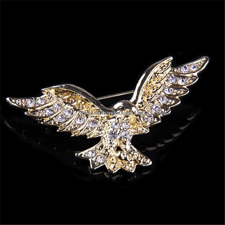 Crystal Eagle Shape Brooch For Men Lapel Pin
