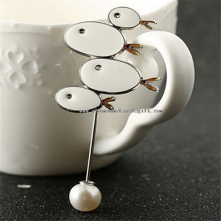 White Fish Metal Pin