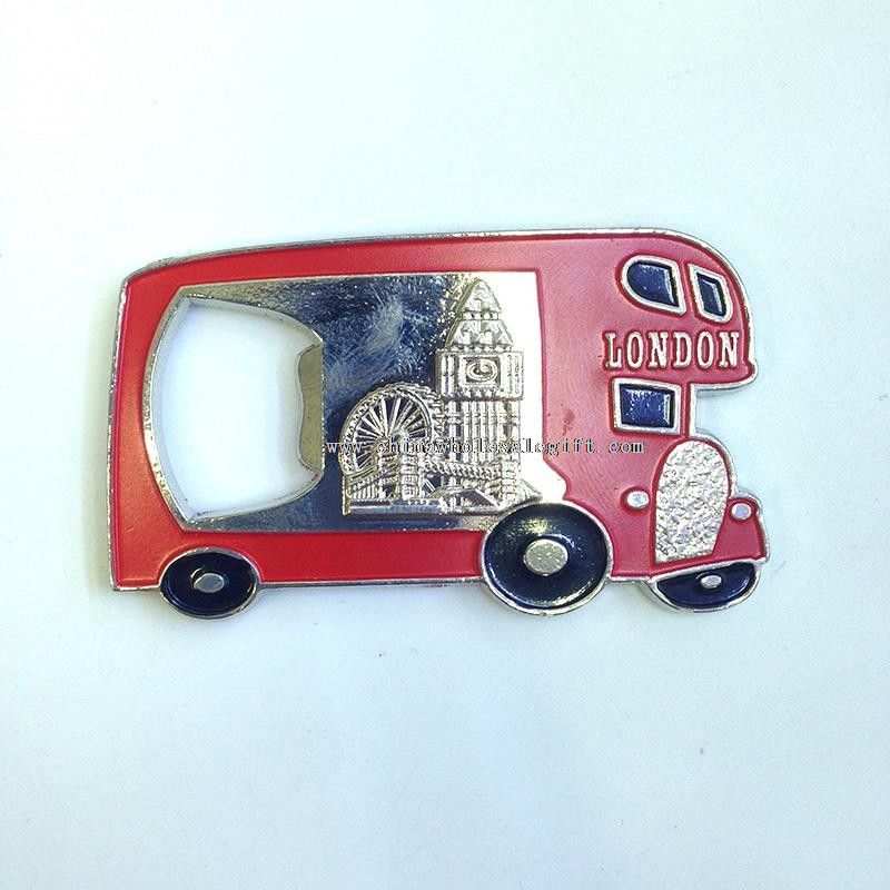 bus shaped metal souvenir bottle opener