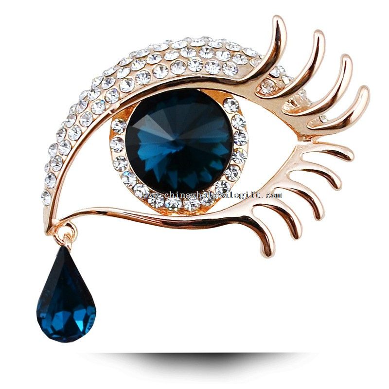 crystal brooch pin with eye shape